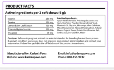 Kaden's Calming Chews - Vet-Formulated Anxiety Relief